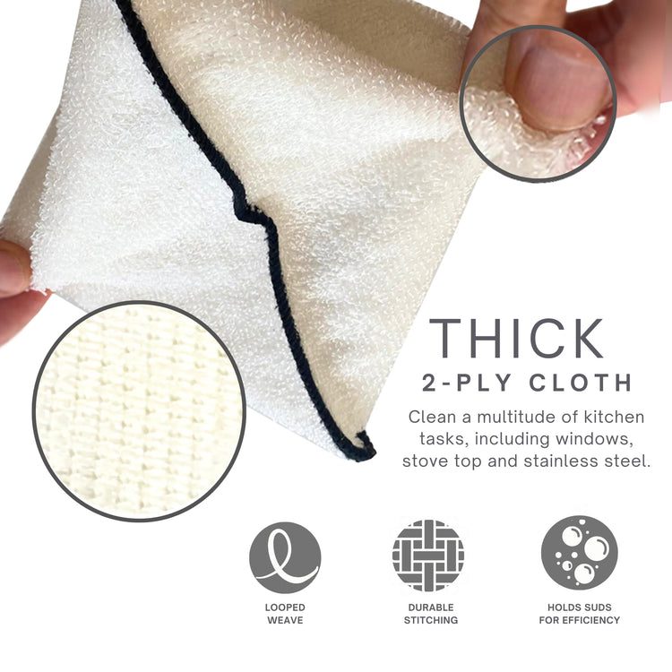 Dishcloths Kitchen Dishrag Cleaning Scrub Reusable 6pk 6x7in (6 Count)