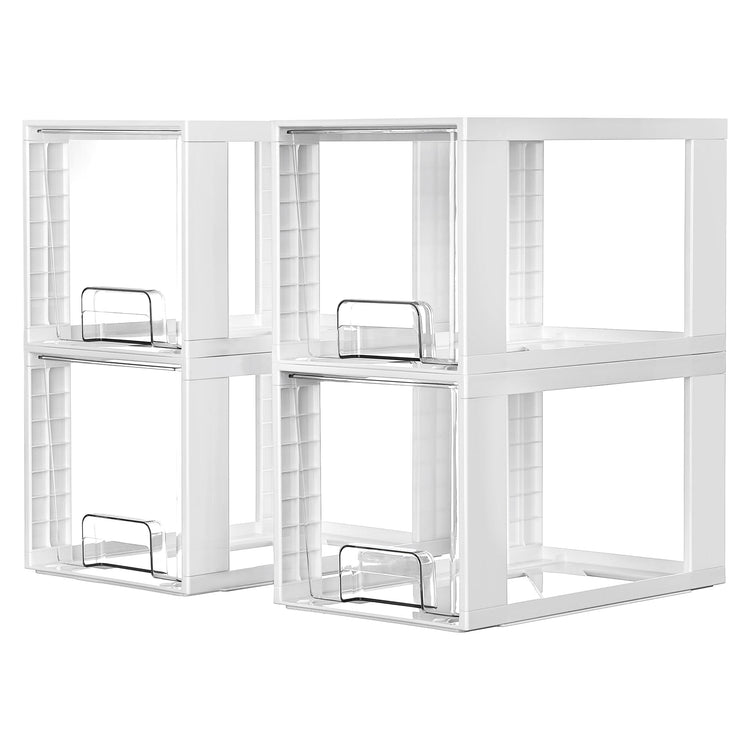 4 Pack Large Stackable Storage Drawers (4 Count)