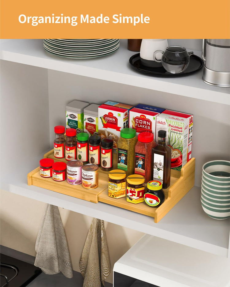 Spice Rack 3 Tier Natural Bamboo (2 Count)