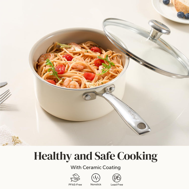 Nonstick Ceramic Sauce Pan With Lid