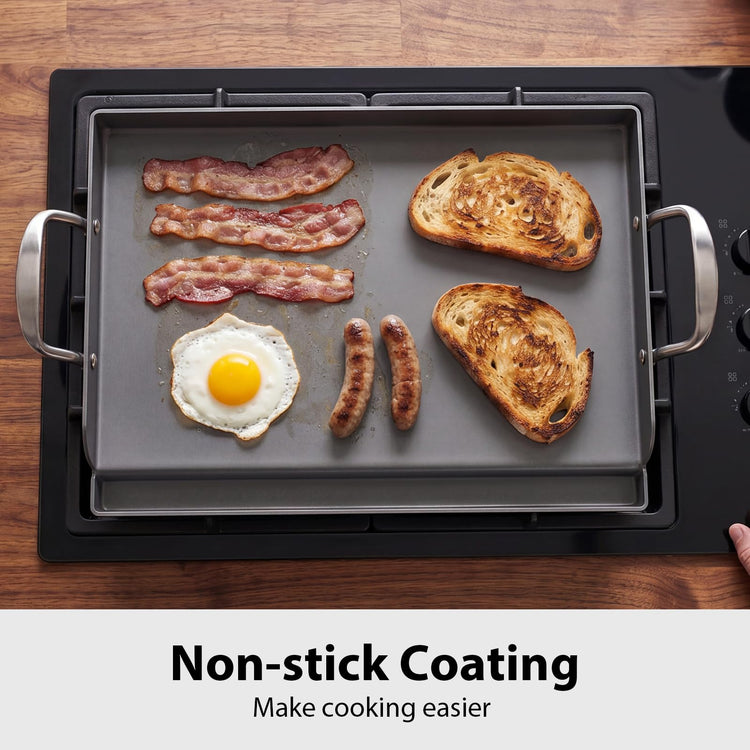 17 x 13 Nonstick Cast Iron Griddle for Gas Grill