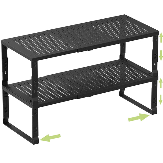 Heavy Duty Adjustable Metal Shelf Organizer (2 Count)