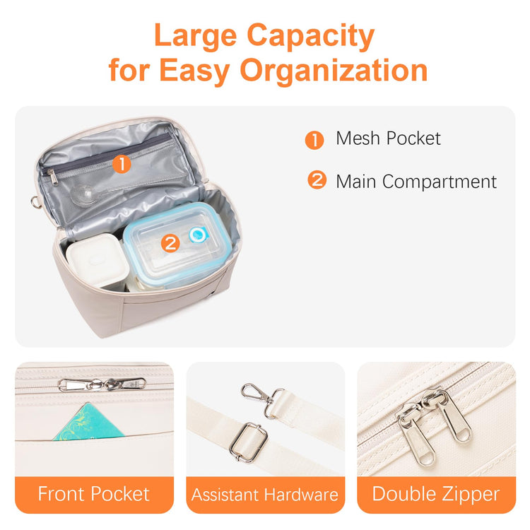 NOL 4L Insulated Lunch Bags for Women Cooler Bag Lightweight Nylon Waterproof Lunch Box For Work