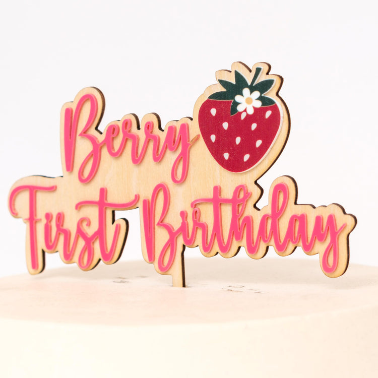 Berry First Birthday Cake Topper