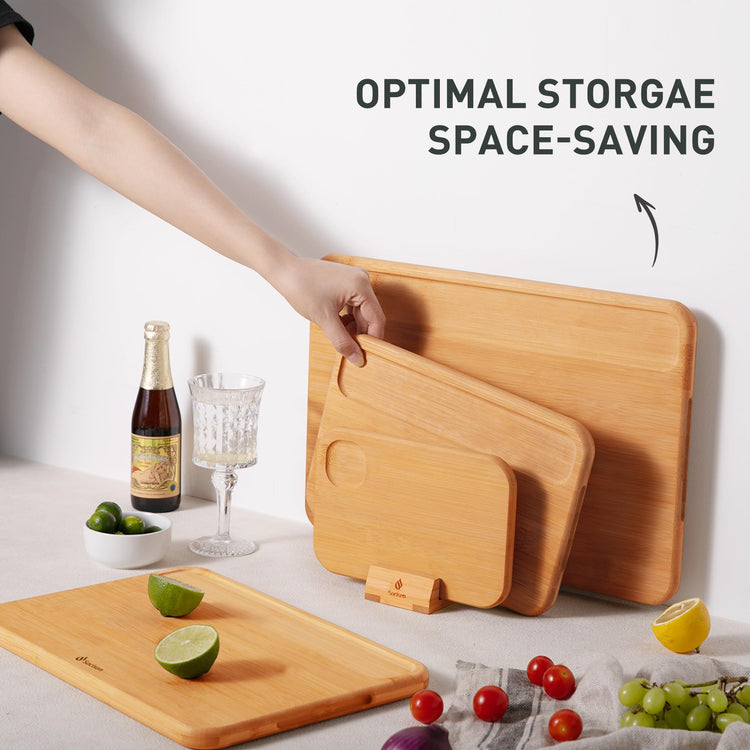 4 Packs Bamboo Cutting Board Set with Holder Over Sink Day Gifts Best Mama Mommy Bonus Busy Mom Ever Christmas Xmas Birthday Law Step Stepmom Stepmother Who Have Everything Good Unique Useful Present (4 Count)
