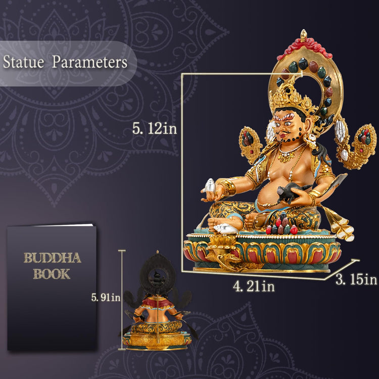 Yellow Jambhala Buddha Statue Indoor Meditation Decor Gift