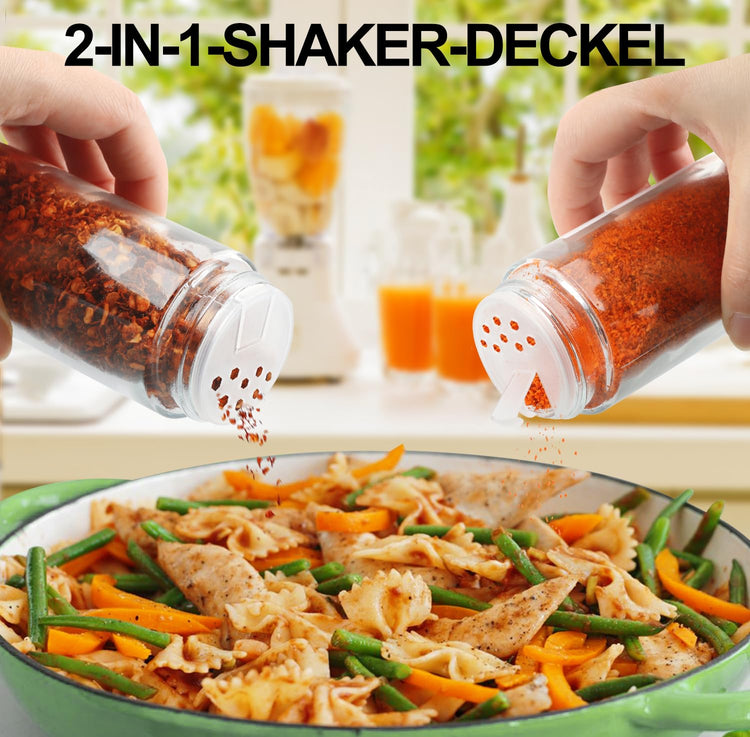 Glass Spice Jars with 398 Labels (24 Count)
