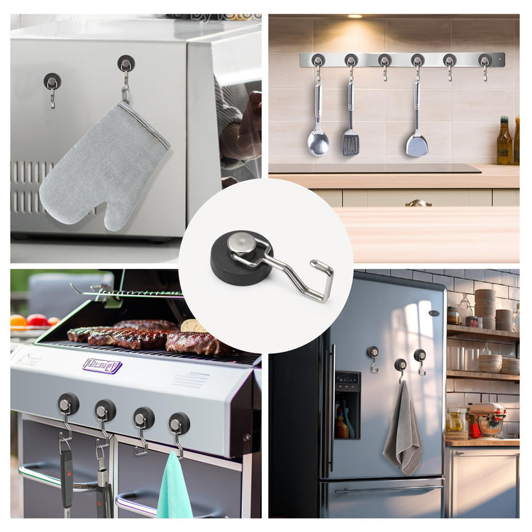 Heavy Duty Magnetic Hooks for Grill (4 Count)