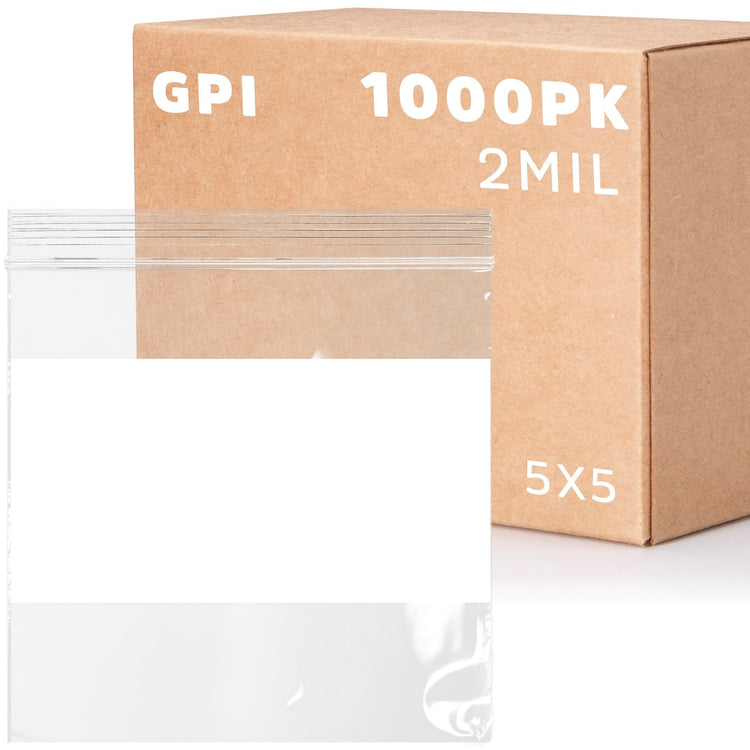 1000 Count 5" x 5" Zip Bags