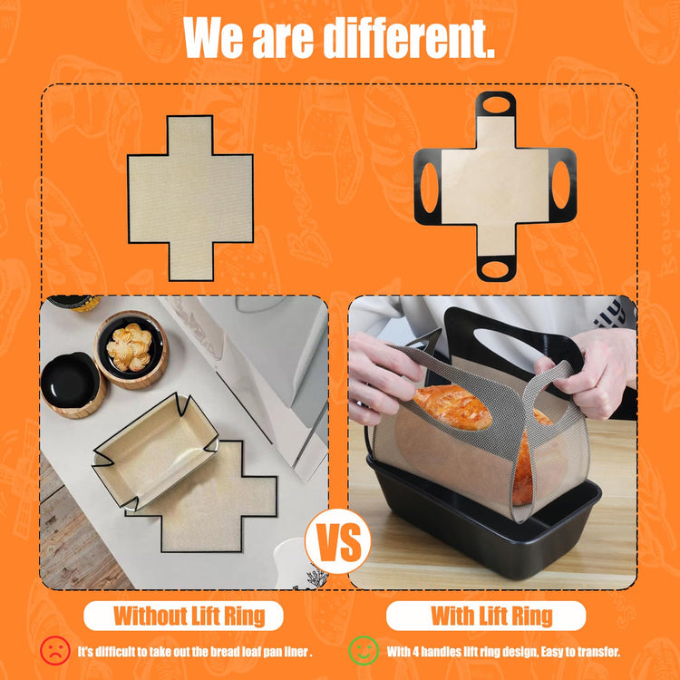 2Pcs Reusable Silicone Bread Loaf Pan Liner