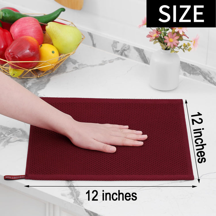 100% Cotton Waffle Weave Kitchen Dish Cloths 8 (8 Count)