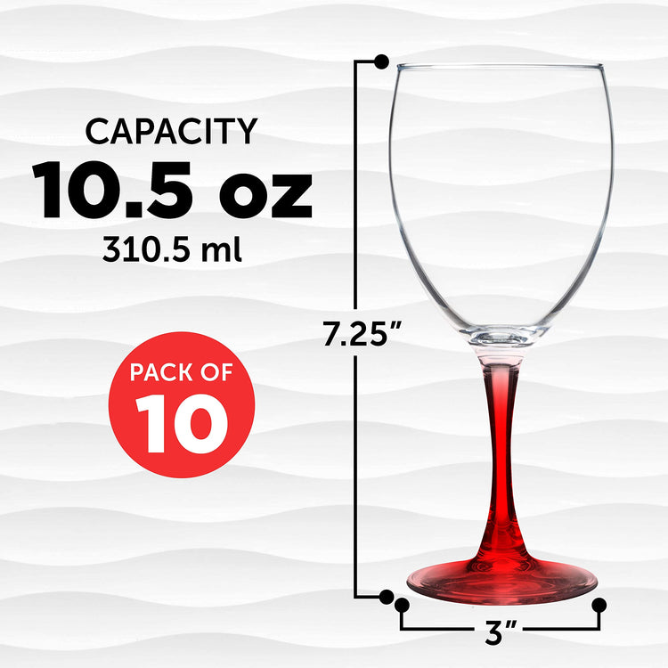 Nuance Wine Glasses by ARC 10.5 oz. Set of 10 (10 Count)