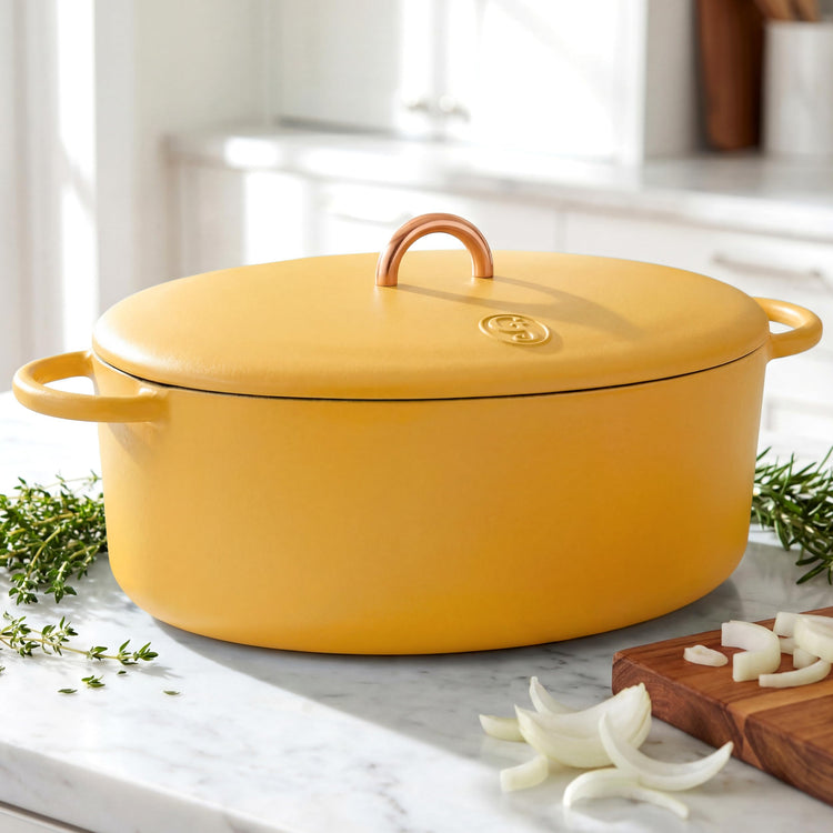6.75 Quart Enameled Cast Iron Dutch Oven Pot w