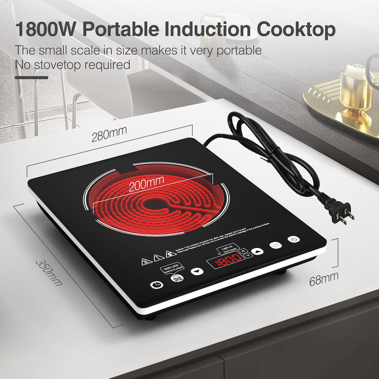 Electric Cooktop Single Burner Portable Stove 1800W 110v