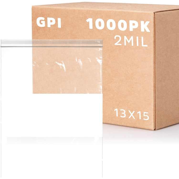 13" x 15" 2 Gallon Large Zip Bags (1000 Count)