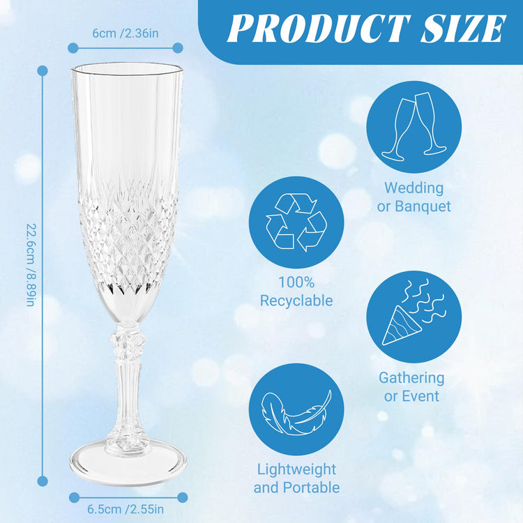 48 Pack Plastic Champagne Flutes (48 Count)