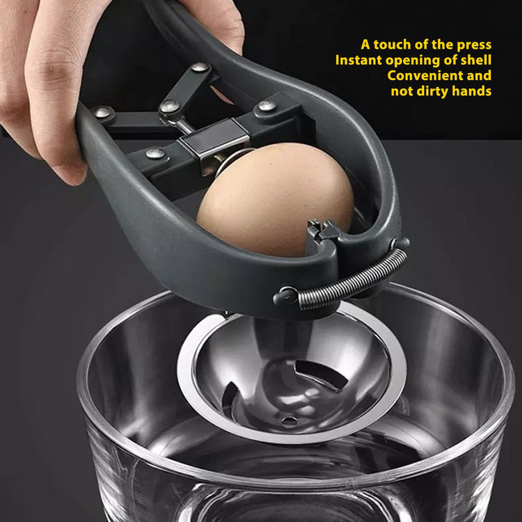Egg Cracker Automatic Stainless Steel Egg Opener Eggshell Cutter Tool Egg Yolk White Separator Egg Cracking Tool for Baking Cake