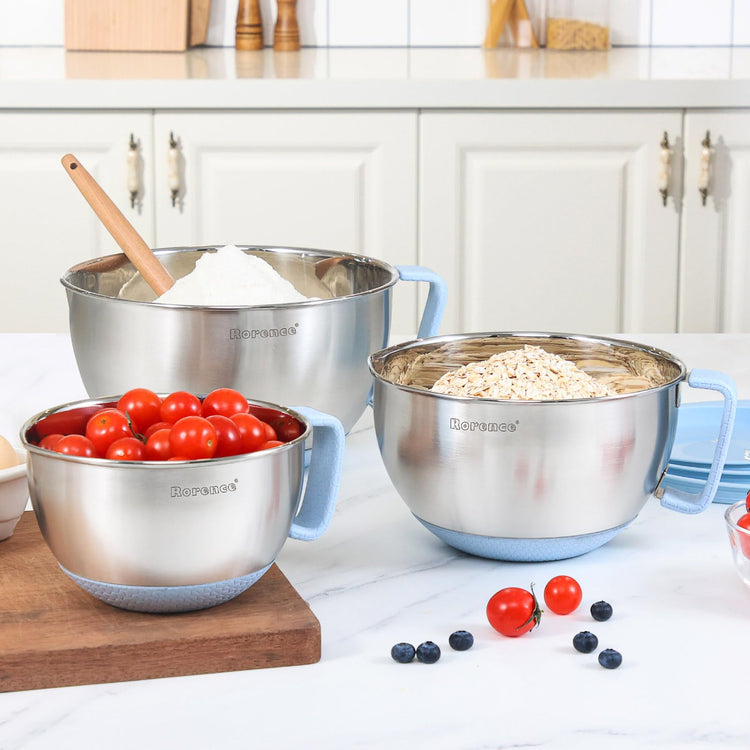 Stainless Steel Mixing Bowls Set with Lids (3 Count)