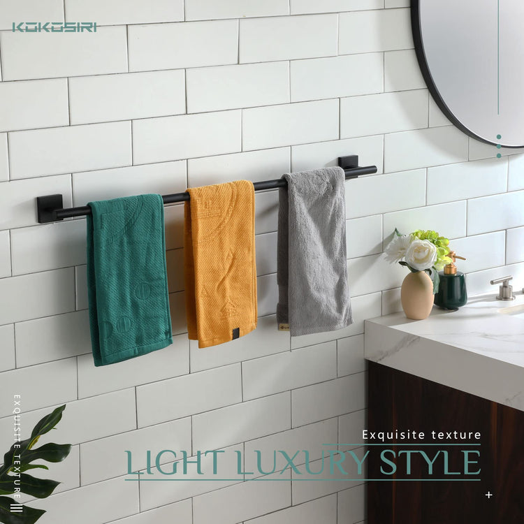 32'' Towel Rails Bathroom Towel Bars Matte Black 32 Inch Bath Towel Holder for Washroom Kitchen Wall Stainless Steel B4005BK
