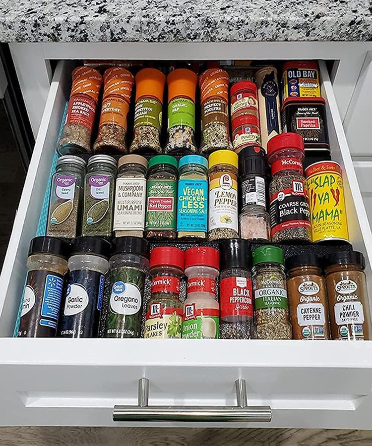 Artibear Expandable Spice Rack Drawer Organizer for 8" to 24" Kitchen Cabinets Drawer Tray, Set of 9