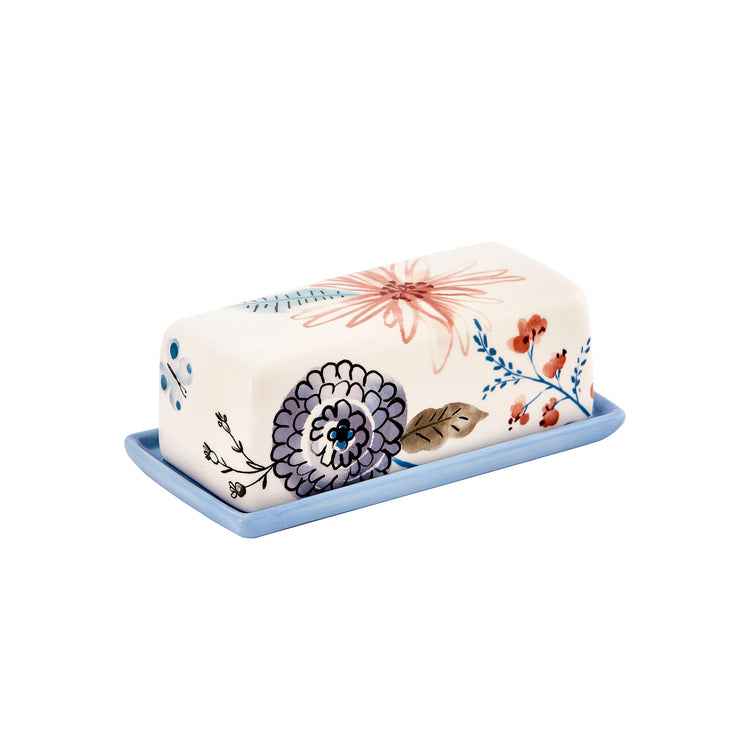 Blossom Symphony Ceramic Butter Dish with Lid