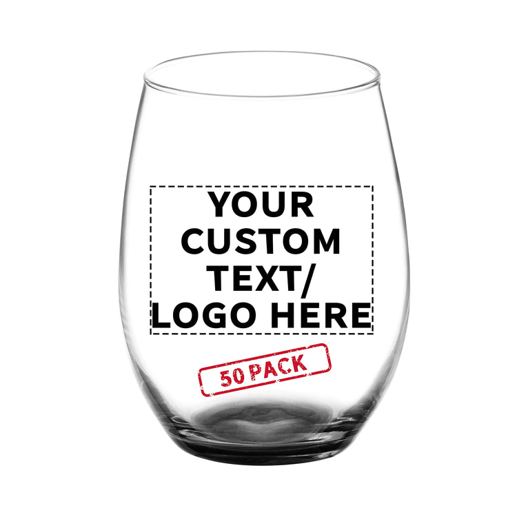 50 ARC Stemless Wine Glasses Set (50 Count)