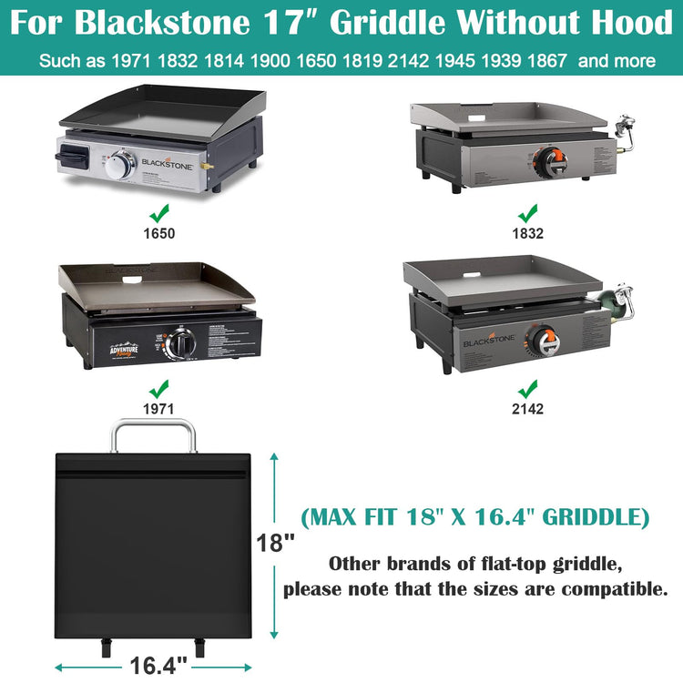Upgraded Griddle Hinged Lid for Blackstone 17" Tabletop Grills