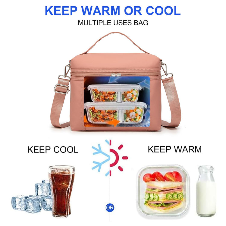 NOL Insulated Lunch Bags for Women Cooler Bag Lightweight Nylon Waterproof Lunch Box for Work