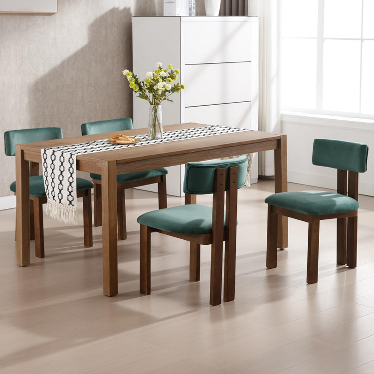Dining Chairs Set of 2 Velvet Diner Chairs Modern Wood Chairs for Kitchen and Dining Room (2 Count)