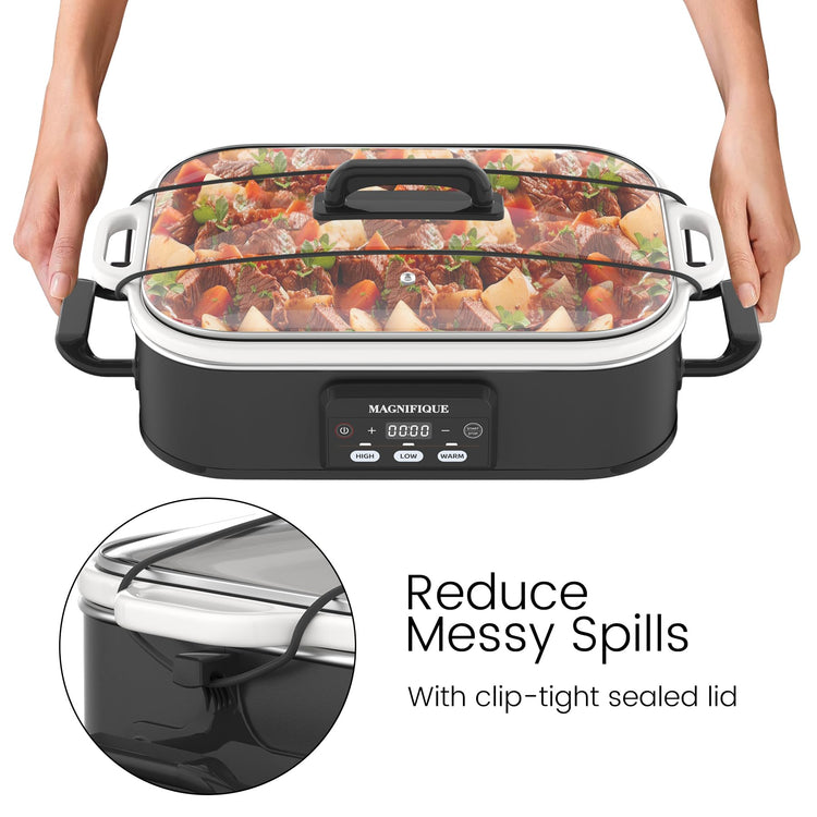 4 Quart Casserole Programmable Slow Cooker with Ceramic Baking Dish