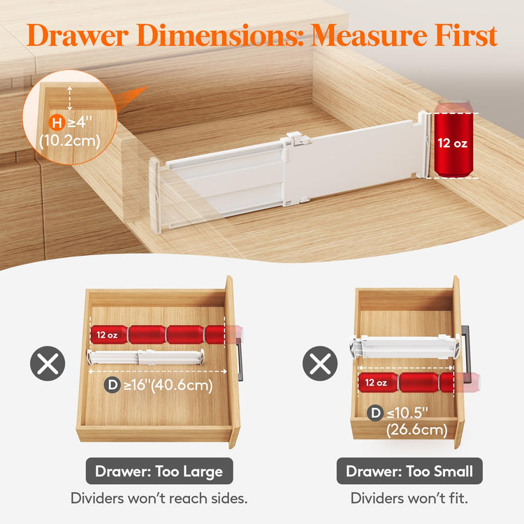12 Pack 4" High Drawer Dividers (12 Count)