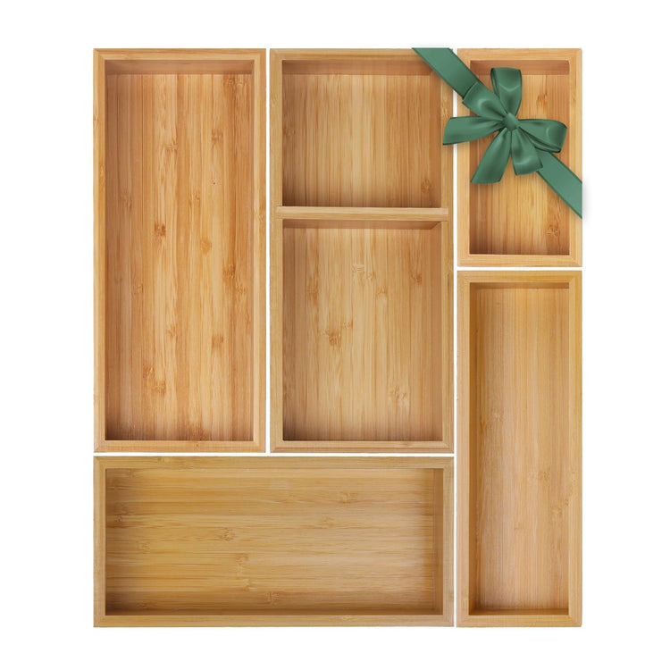 Bamboo Drawer Organizer Set (5 Count)