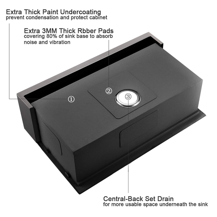 33 Inch Black Farmhouse Sink Workstation