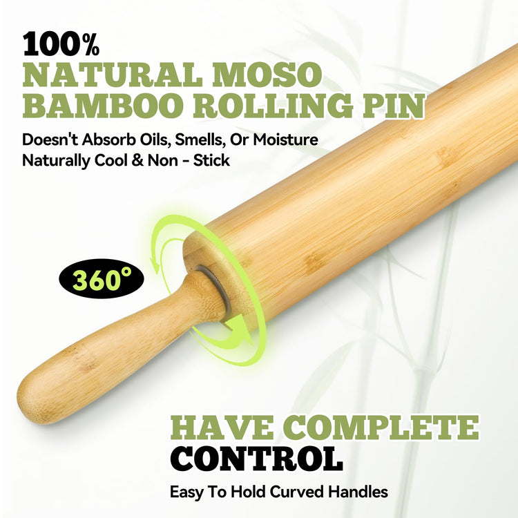 17.5 inch Wooden Rolling Pin for Baking