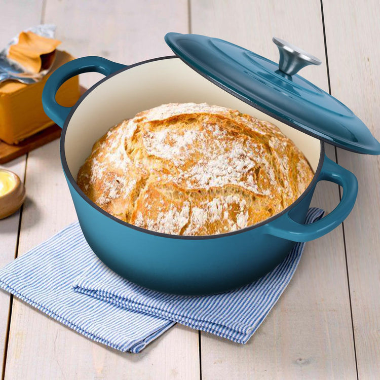 3 Qt Enameled Cast Iron Dutch Oven with Lid