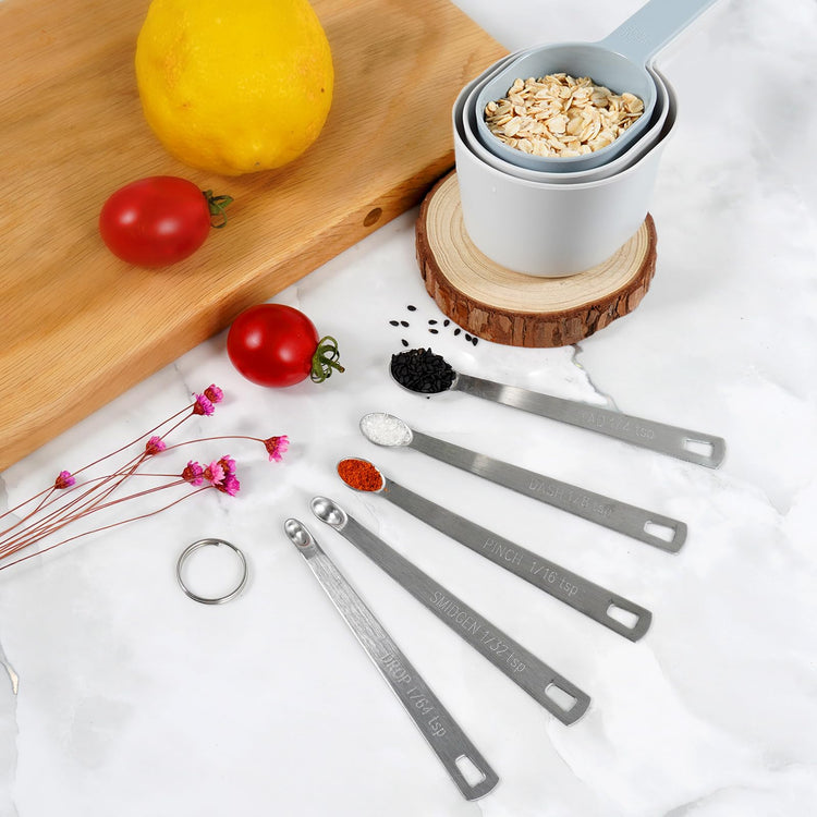 22 Pc Stackable Measuring Cups and Spoons Set with Lid (22 Count)