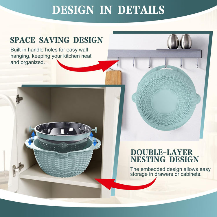 4 1 Colander with Bowl Set