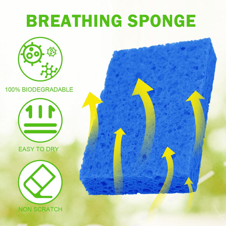 Sponge Kitchen Natural Cellulose Sponges 10 Pack Compressed Sponges for Cleaning Reusable Dish Sponge Kitchen Non (10 Count)