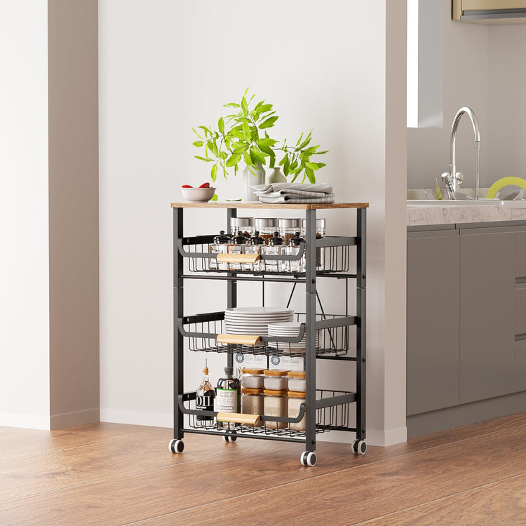 4 Layer Fruit Basket Kitchen Food Storage Organizer and Storage Rack