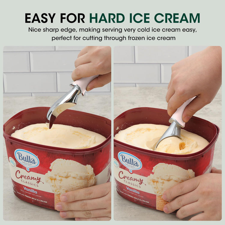 Premium Heavy Duty Ice Cream Scoop with Ergonomic Grip Handle