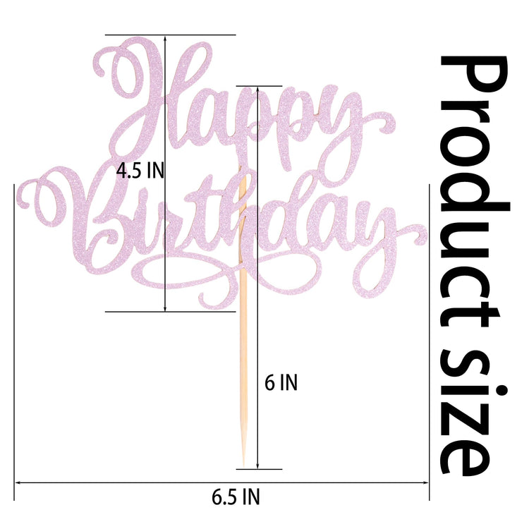 Happy Birthday Cake Toppers 9 Inch Glitter Happy Birthday Cake Toppers Pick for Birthday Anniversary Theme Party Cake Decorations Supplies