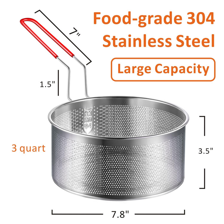 Deep Fryer Basket 304 Stainless Steel for Frying French Fries Cooking