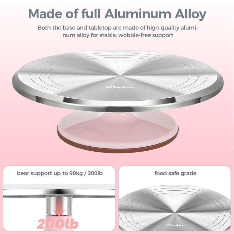 Cake Stand Aluminium 12''Cake Turntable Decorating Bakery Supplies
