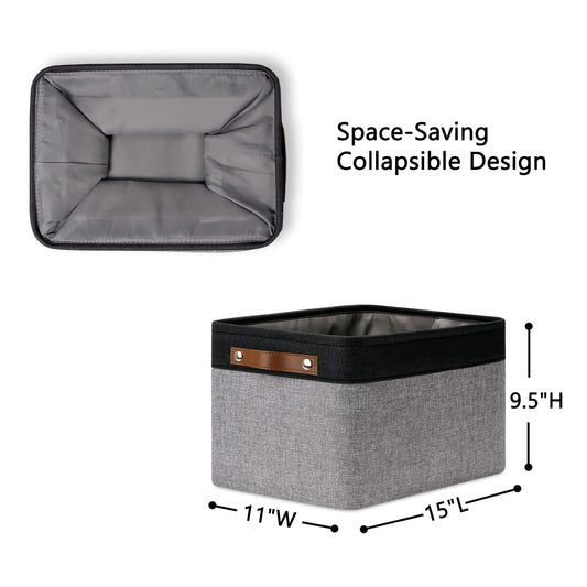 Canvas Storage Bin with Handles (4 Count)