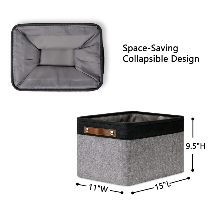 Canvas Storage Bin with Handles (4 Count)