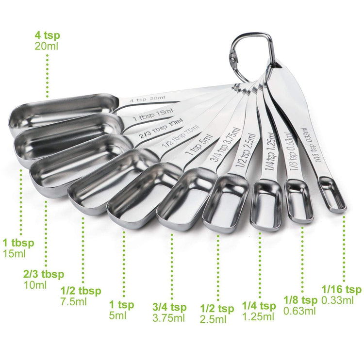 Stainless Steel Measuring Spoons Set of 10 (10 Count)
