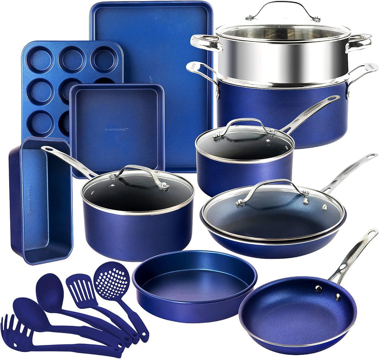 20 Pc Kitchen Pots and Pans Set Non Stick Cookware Set