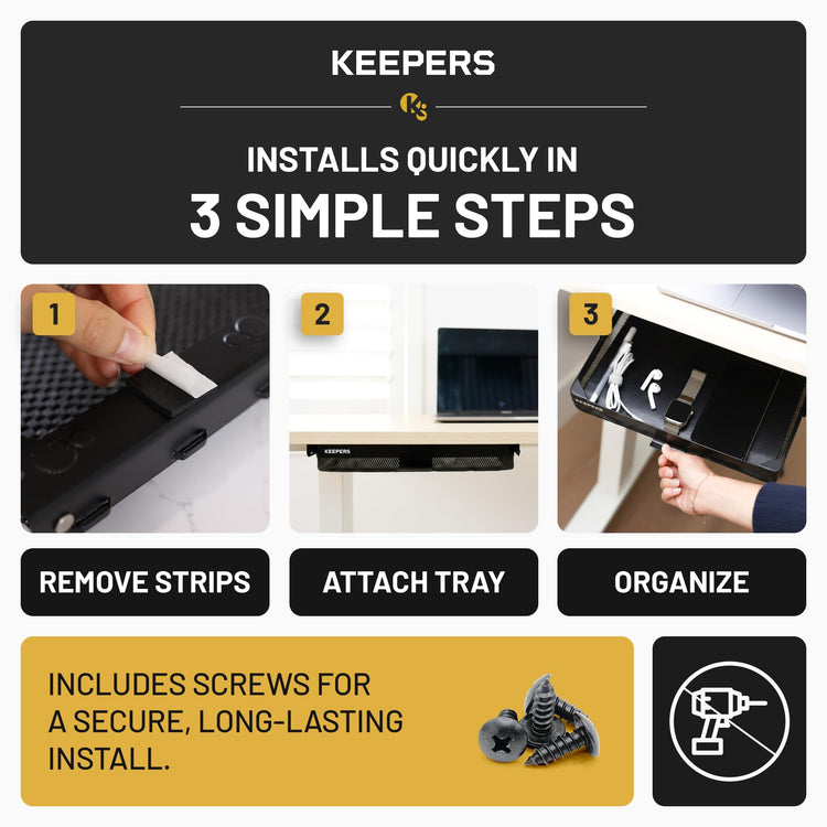 KEEPERS Under Desk Drawer Slide Out