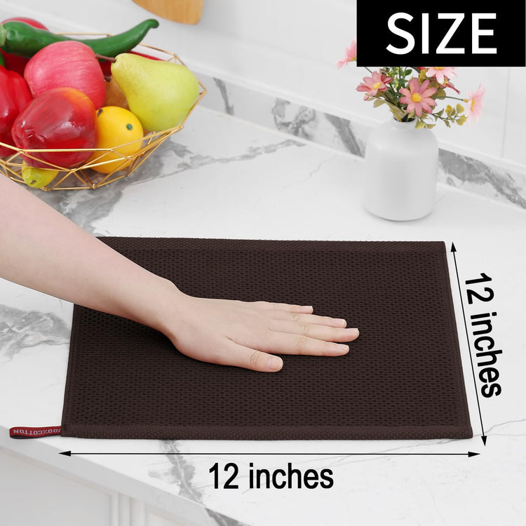 100% Cotton Waffle Weave Kitchen Dish Cloths 6 (6 Count)