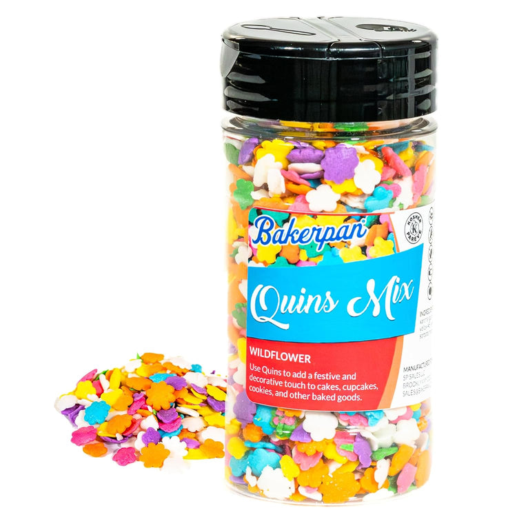Bakerpan Spring Sprinkles for Cake Decorating - Flower Confetti Edible 4 Ounces - Edible Confetti Sprinkles for Cupcakes, Ice Cream, Cookies, Cakes (Made in USA) - Nestoria